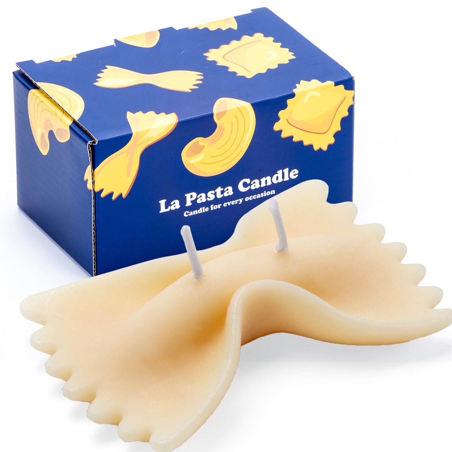 CabyGift Cute Farfalle Pasta Candle – Fathers Day Gift for Dad, Vanilla Scented Soy Candles for Kitchen & Home Decor, Fun Italian-Themed Novelty Gift for Birthday, Housewarming & Christmas (Farfalle)