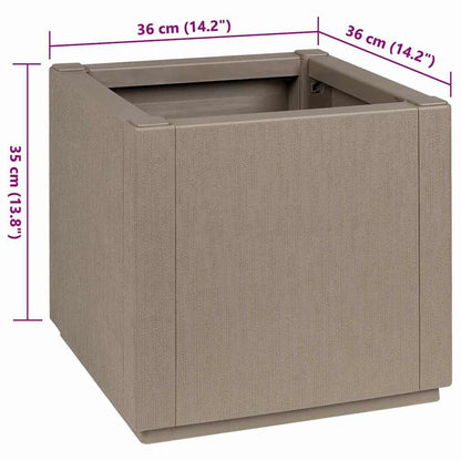 Makastle Garden Planter, Decorative Outdoor Flowerpot for Vegetables, Flowers and Succulents in for Backyard, Patio, 14.2x14.2x13.8 in Light Brown Polypropylene