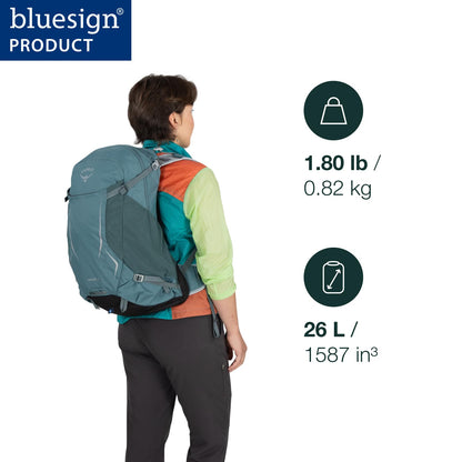 Osprey Hikelite 26L Durable Hiking Backpack - Travel Daypack with Rain Cover for Men and Women, Raven Black