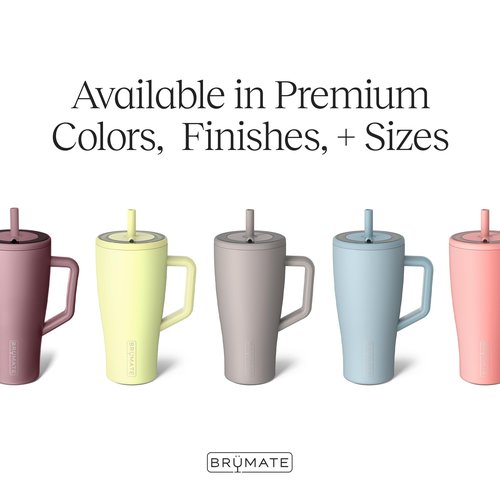 BrüMate Era 30 oz Tumbler with Handle and Straw | 100% Leakproof Insulated Water Bottle Tumbler with Lid and Flexible SoftSip Straw | Made of Stainless Steel | Cup Holder Friendly | 30oz (Lavender)