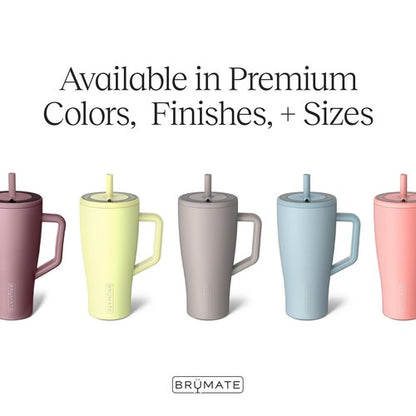 BrüMate Era 30 oz Tumbler with Handle and Straw | 100% Leakproof Insulated Water Bottle Tumbler with Lid and Flexible SoftSip Straw | Made of Stainless Steel | Cup Holder Friendly | 30oz (Lavender)