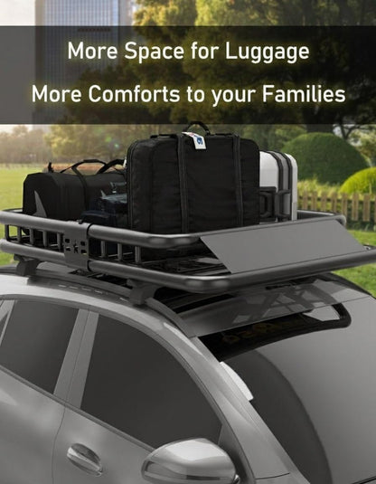 64 in x 39 in x 6 in Universal Roof Rack Basket, 200 LBS Black Electrophoretic Steel, Heavy Duty Rooftop Cargo Carrier for Kayak, Luggage, SUVs, Trucks