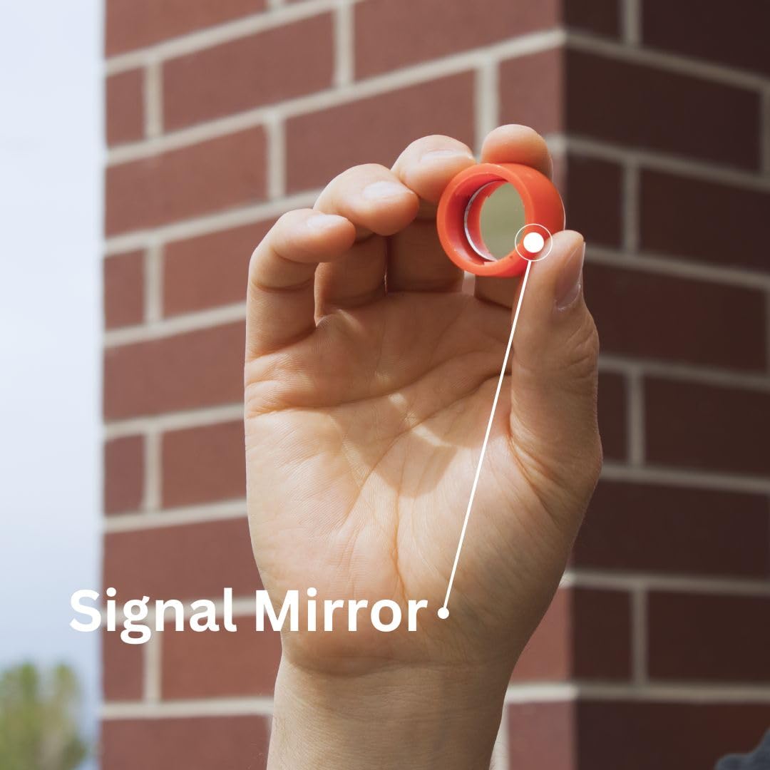 Emergency Zone 5 in 1 Survival Whistle. Compass, Whistle, Water-Resistant Container, Signal Mirror, Ferro Rod. Available in 1, 3, 30, and 300 Pack. (30)