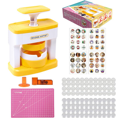 Button Maker Machine 55mm(2.16inch),DIY Pin Badge Button Maker,Button Press Machine with 48Pcs Button&Pictures&Circle Cutter&Cutting