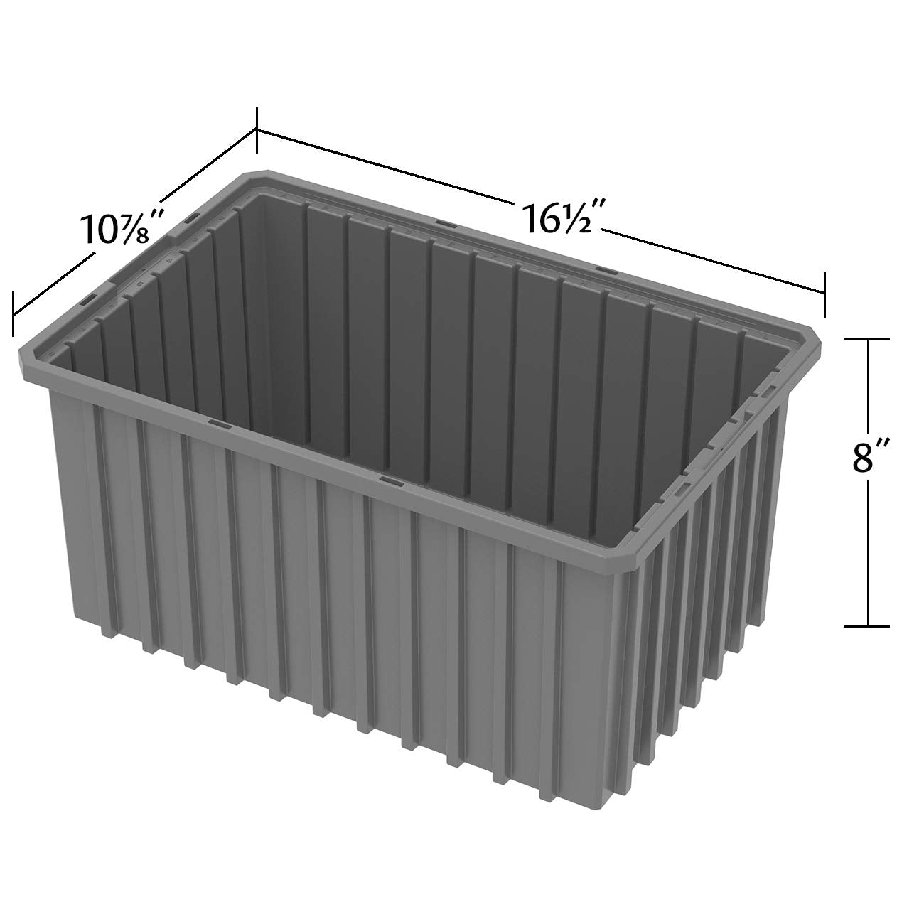 Akro-Mils 33168 Akro-Grid Plastic Slotted Dividable Modu Box Stackable Grid Storage Tote Container, (16-1/2-Inch L x 10-7/8-Inch W x 8-Inch H), (6 Pack), Red