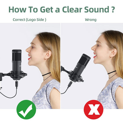 SUDOTACK USB Condenser Podcast Microphone for PC: Studio Microphone Kit with 192KHz/24bit Professional Sound Chipset Cardioid for Recording, Streaming, Gaming, Voice-Over, YouTube, Twitch (ST-800)