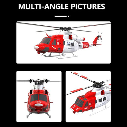 GOOSKY E2 UH-1Y RC Helicopter 2.4G 6CH Dual Brushless Simulation Stunt Aircraft Model with GPS Auto-Stabilization One-Key Return (RTF Version)