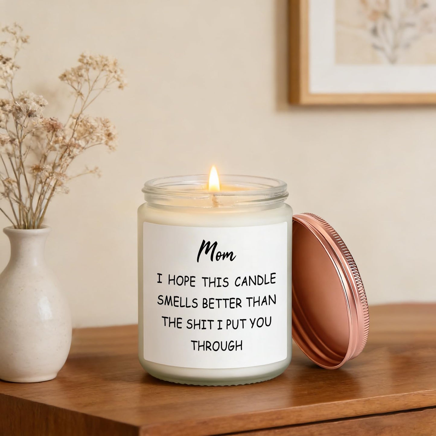 Fywelixc Mothers Day Gifts for Mom from Daughter Son, Birthday Christmas Thanksgiving Presents for Mom, Adoptive Mother Stepmother Mother in Law Gifts - Lavender Scented Soy Wax Candle