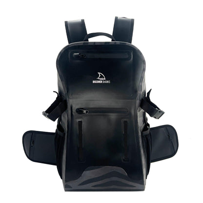 DiscoverSharks Eco-Friendly Dry Backpack Dry Bag with removable waist strap. Comfortable, extremely durable, and 30L size.