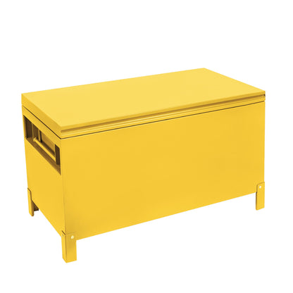 MOVECOM 36x15 Inch Large Aluminum Truck Bed Tool Box, Heavy-Duty Waterproof Tool Chest, Easy Assembly Storage Organizer with Side Handles for Pickup Trucks, RV, Trailer - Yellow