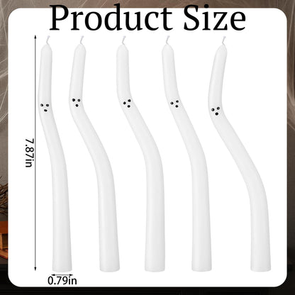 Nuanchu 10 Pcs Halloween Ghost Taper Candles Spiral Unscented White Candles Realistic Twisted Halloween Decor for Home Table Ghost Spooky Decorations Party Supplies(Candlesticks Not Included)
