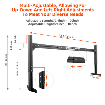 800 lbs Capacity Aluminum Trailer Ladder Rack,Cargo Box Truck Ladder Rack,Adjustable 6FT to 8.2FT Trailer Roof Ladder Rack with 2 Straps for Universal Enclosed Trailers and Open Trailers