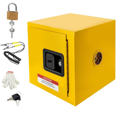 koxuyim Hazardou Industry Safety Cabinet, 13"x13"x13" Galvanized Steel Flammable Liquid Fireproof Cabinet,Cold-Rolled and Galvanized Steel Fire Cabinet, for Commercial Industrial Home Use, Yellow