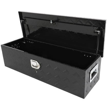 SCITOO 39 Inch Aluminum Truck Bed Tool Box,Heavy Duty Diamond Plate Crossover Storage for Most Full Size Pickups,Lockable Weatherproof Chest,Fits 39" Truck Beds,Easy Access to Load and Unload