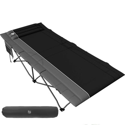 TIMBER RIDGE 32.5in Extra Wide Heavy Duty Camping Cot for Adult, Easy Set Up Oversized Sleeping Cot with Carry Bag for Camping, Travel and Outdoors, Support up to 450lbs, Black