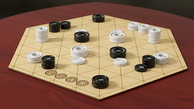 Rio Grande Games Tzaar Abstract Strategy 2 Player Board Game with Hexagonal Grid Design