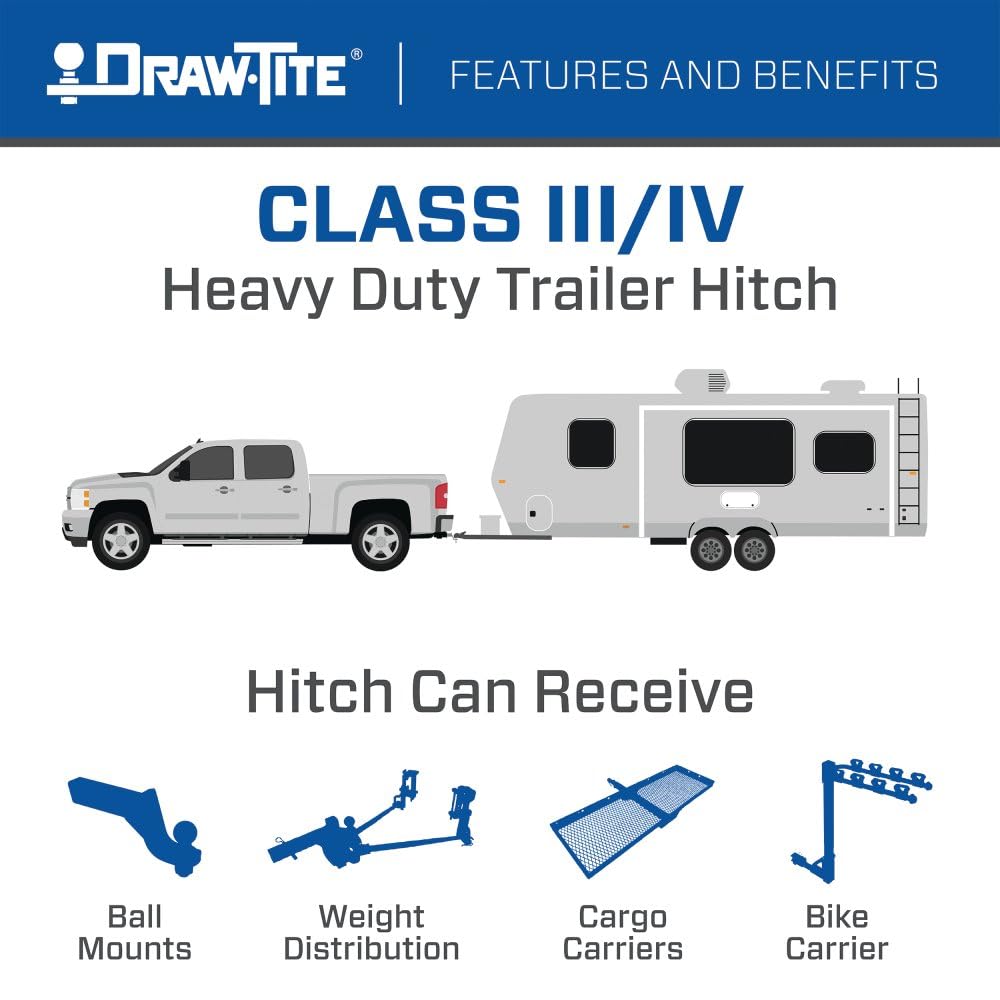 Draw-Tite 76084 Class 3 Trailer Hitch, 2 Inch Square Receiver, Compatible with 2013-2015 Subaru XV Crosstrek Except Hybrid