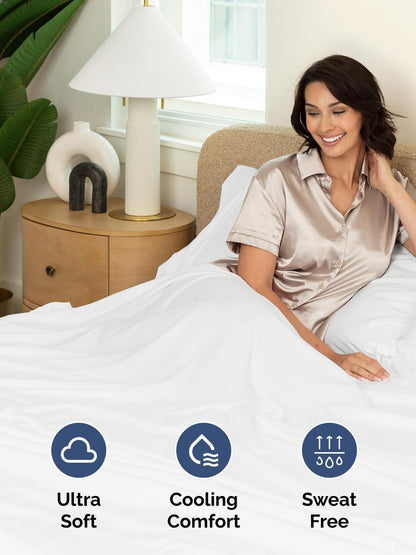 Ultra Soft Extra Deep Twin Sheet Set by Comfy Hotel | 3-Piece Breathable Cooling Bedding - Fits 18-24 Inch Mattresses - Wrinkle & Fade Resistant - White