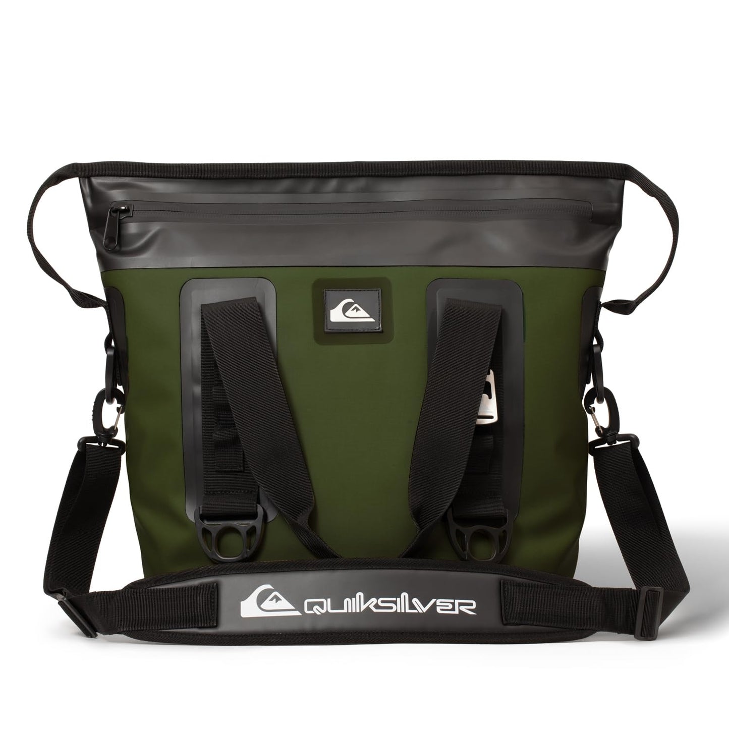 Quiksilver Tote Bag Soft Cooler 20L, Holds 24 Cans, 48 Hour Insulation, Leakproof & Waterproof Design, Heavy Duty TPU, IPX7, Multiple Padded Straps, Bottle Opener (Trekking Green)