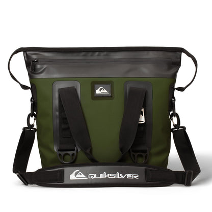 Quiksilver Tote Bag Soft Cooler 20L, Holds 24 Cans, 48 Hour Insulation, Leakproof & Waterproof Design, Heavy Duty TPU, IPX7, Multiple Padded Straps, Bottle Opener (Trekking Green)
