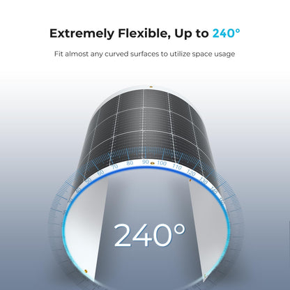 Renogy Flexible Solar Panel 100 Watt 12 Volt Monocrystalline Semi-Flexible Bendable Mono Off-Grid Charger for Marine RV Cabin Van Car Uneven Surfaces