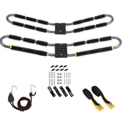 Suspenz Kayak Roof Rack with Tie Down Straps, EZ Roller V-Rack Car Top Carrier Mount for Kayak Canoe SUP (44-0166)