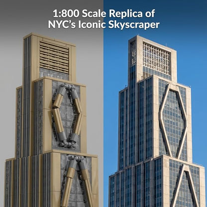 270 Park Avenue New York Landmark Building Block Set - 1:800 Scale Architecture Home Decor Kits Gifts for Adults and Teens(3180 Pcs)