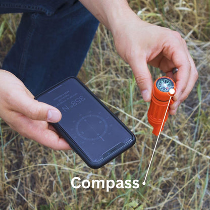 Emergency Zone 5 in 1 Survival Whistle. Compass, Whistle, Water-Resistant Container, Signal Mirror, Ferro Rod. 300 Pack