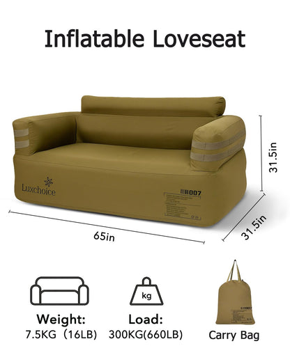 Luxchoice Portable Inflatable Couch for Camping with Built-in Pump Durable Inflatable Furniture Heavy Duty Blow Up Couch Stylish Outdoor Air Sofa Perfect for Backyard Beach Music Festival Party