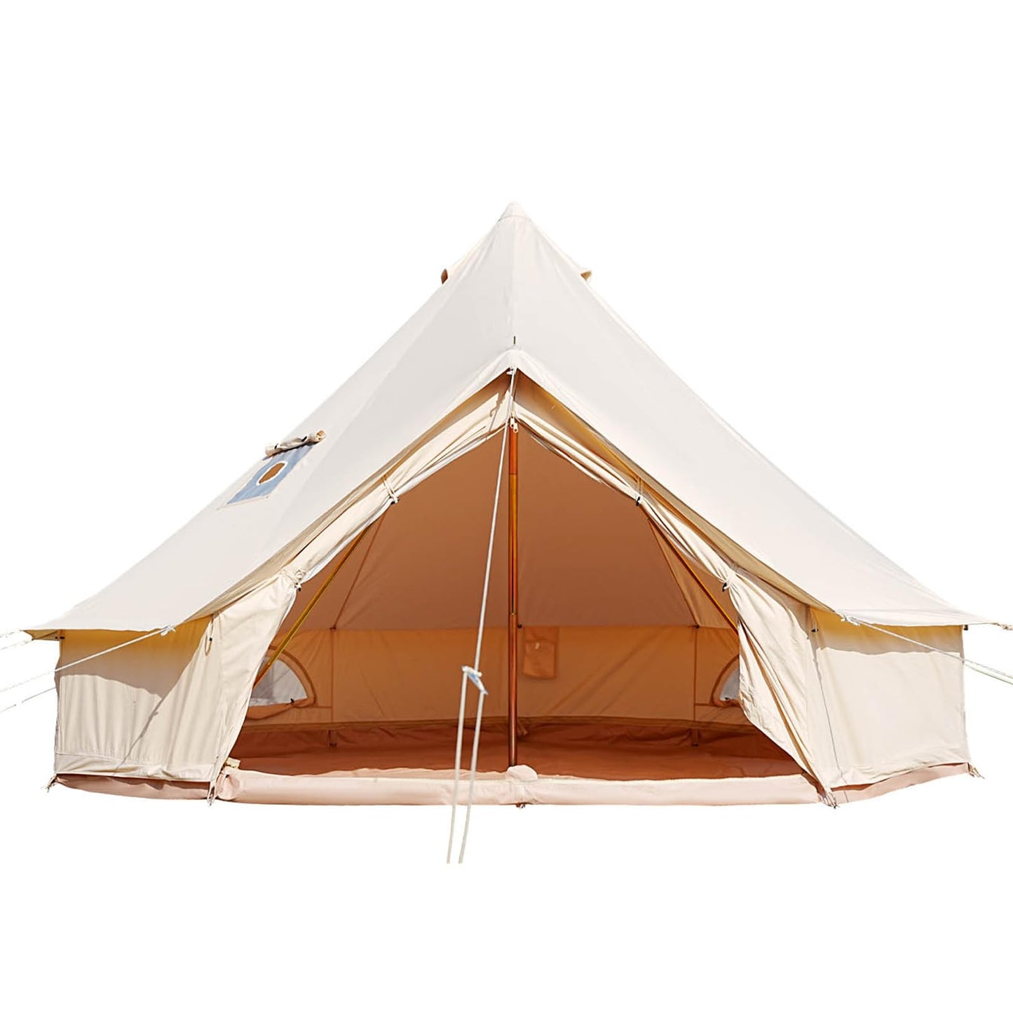 Canvas Bell Tent with Stove Jack - Waterproof and Breathable Yurt, Glamping Tent with Detachable Groundsheet for Camping Party