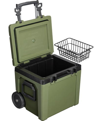 Stanley Adventure Outdoor Cooler with Wheels 50 qt | Heavy Duty Outdoor Camping Cooler with Easy Carry Side Handles | BPA-Free | Dried Pine