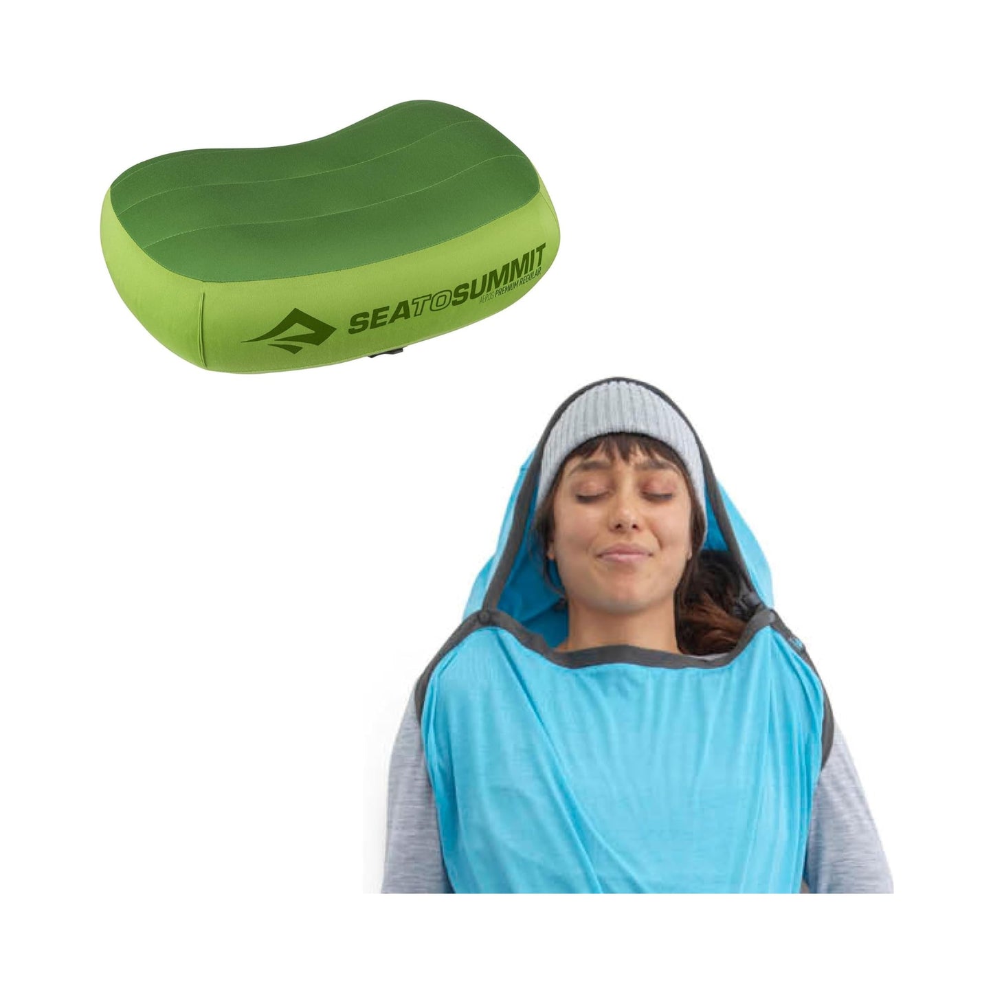 Sea to Summit Sleep System: Aeros Premium Pillow and Breeze Sleeping Bag Liner