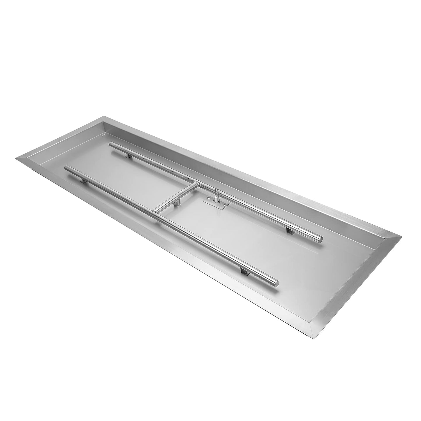 Stanbroil 48 x 14 Inch Rectangle Drop-in Fire Pit H-Burner Pan, Gas Fire Pit Insert for Outside DIY Fire Table, 304 Stainless Steel, BTU 185,000 Max