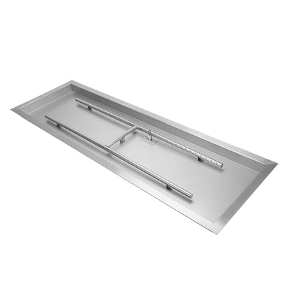 Stanbroil 48 x 14 Inch Rectangle Drop-in Fire Pit H-Burner Pan, Gas Fire Pit Insert for Outside DIY Fire Table, 304 Stainless Steel, BTU 185,000 Max