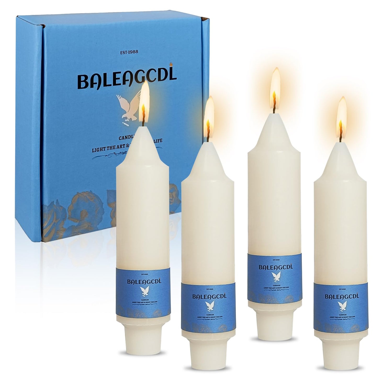 Smokeless Candlesticks Short Taper Candle,Unscented 5 Inches Cream White Candle Sticks Dripless Tapered Candles for Home Décor Weddings(4pcs-Cream White)