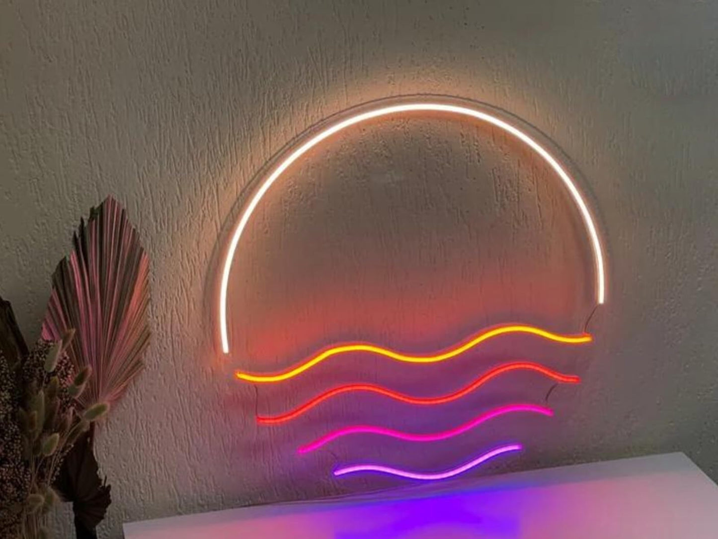LED Decorative Lights USB Mountains Sunrise Sunset Led Neon Signs Home Decoration Wall Art Holiday Gift Brightness Adjustable 16.5''x11.8''