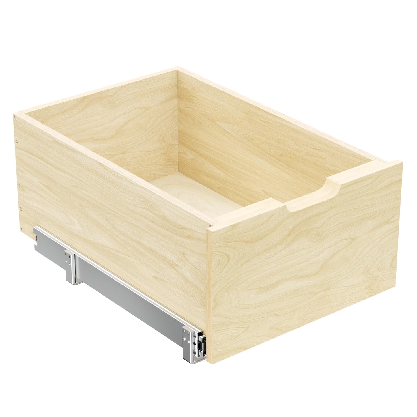 ROOMTEC Pull Out Cabinet Organizer, Slide Out Wood Drawer Shelf, Pull Out Drawers for Cabinets, 8" High Beveled Pull Out Organizers for Kitchen Pantry, 16½" W×21" D
