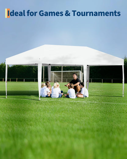 PeakPursuit 6x10 Pop Up Canopy - 3M x 6M 210D Oxford Fabric, 6 Removable Sidewalls, Easy Set-up, Waterproof, Commercial Party Tent for Outdoor, Wedding, Backyard
