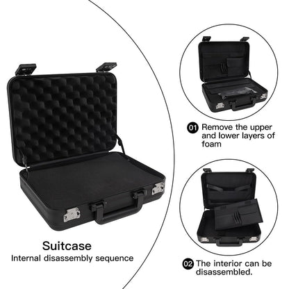 urecimy Aluminum Money Briefcase for Cash Metal Case for Men Business Attache Hardside Case Combination TSA Locks with Foam