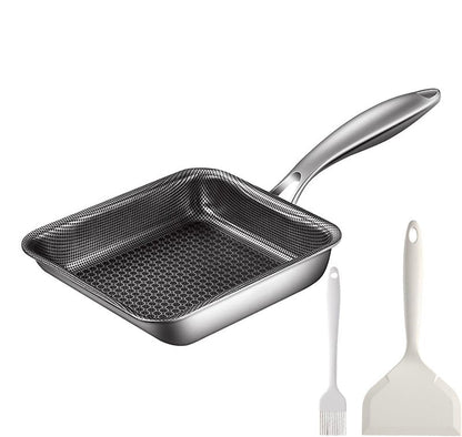 Toutrop 316 Stainless Steel Omelette Pan, Egg Pan Skillet, Square Cooking Pans Nonstick for Making Omelets, PFOA-Free