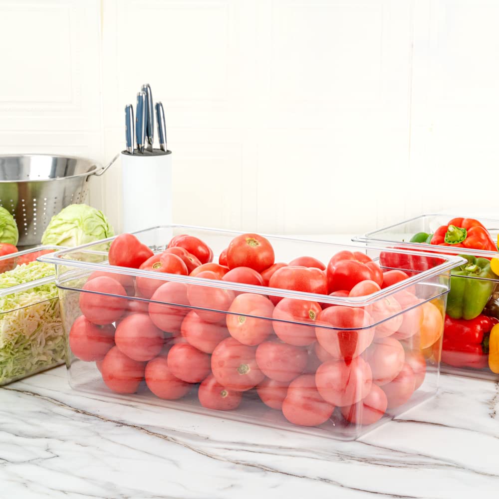 Restaurantware-Full Size Food Storage Containers, 10 8 Inch Deep Proofing Boxes - Rectangle, Graduated Measurements, Clear Plastic Food Grade Storage Containers, Dishwashable, Lids Sold Separately