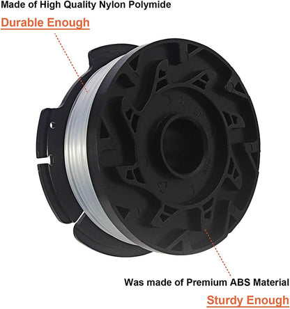 THTEN AF-100 String Trimmer Spool - 30ft 0.065" Refills for Black and Decker Models | 6 Pack