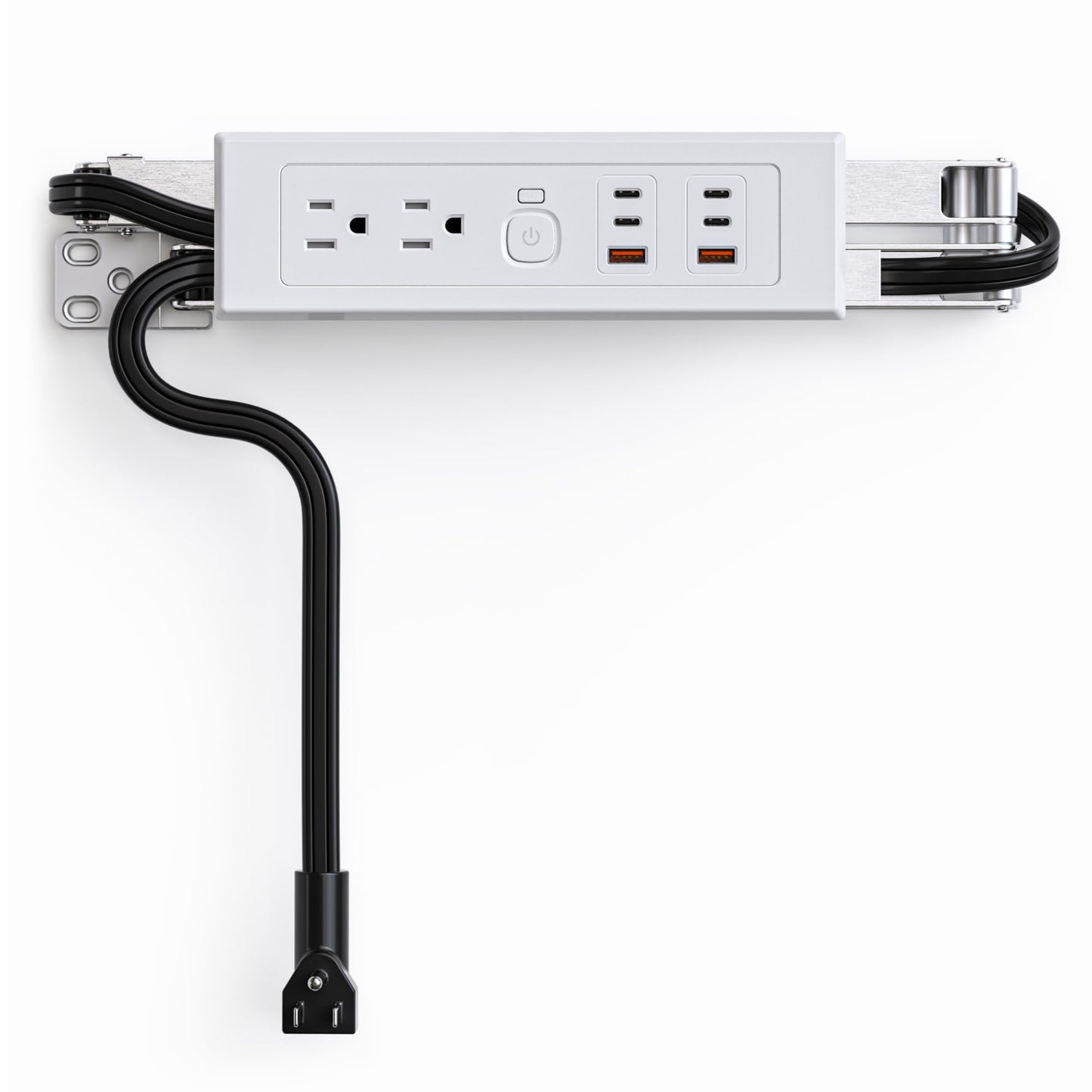Drawer Outlet Kit PD30W Fast Charging Station Type-C(4) Power Cabinet Plug Charging Strip Recessed Vanity Table Box Desk Nightstand Mount Organizer, 14 AWG Power Cable for Kitchen Bedroom-White