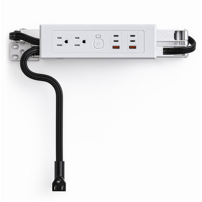 Drawer Outlet Kit PD30W Fast Charging Station Type-C(4) Power Cabinet Plug Charging Strip Recessed Vanity Table Box Desk Nightstand Mount Organizer, 14 AWG Power Cable for Kitchen Bedroom-White