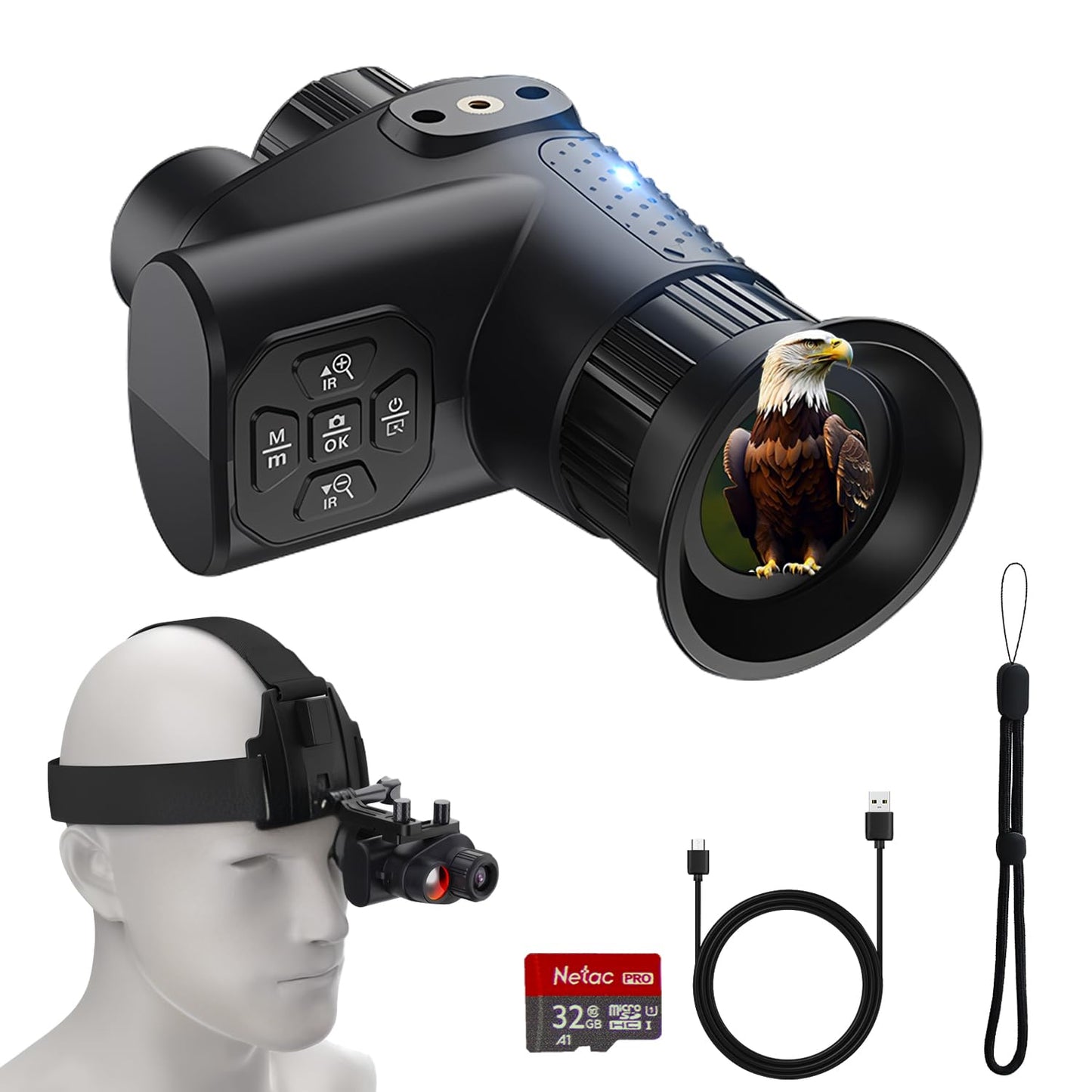4K Night Vision Monocular for Adults – Infrared Digital Night Vision Device with Starlight Sensor, 7-Level IR Brightness, 8× Digital Zoom – for Hunting, Security, Wildlife & Outdoor Night Use