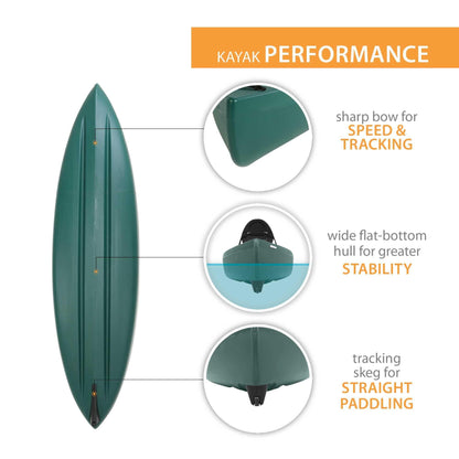 LIFETIME Wasatch Canoe, Green, 13'