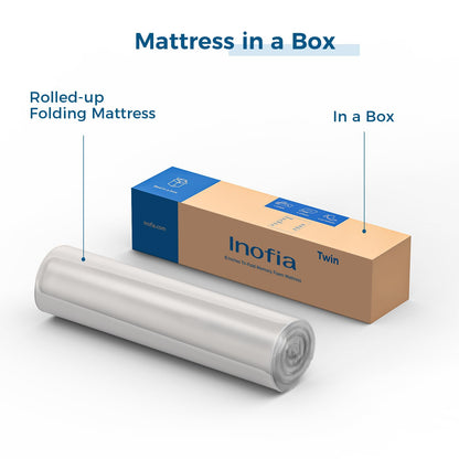 Inofia 6 Inch Folding Mattress, Trifold Memory Foam RV Mattress with Ultra Soft Removable Cover, Foldable & Portable for Camper/Truck/Trailer/Guest Bed, Short Queen Size (74" x 60" x 6")