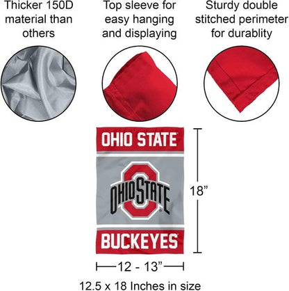College Flags & Banners Co. Ohio State Buckeyes Garden Flag - Vibrant Design for Outdoor Decor