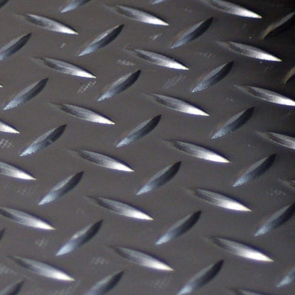 Rubber-Cal Diamond-Plate Thermoplastic Flooring - 3.5mm x 36" x 8ft - Black