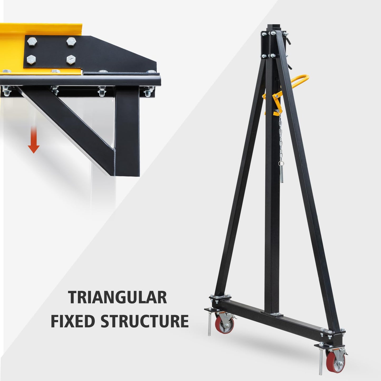 ExploreHorizon Adjustable Gantry Crane, 2 Ton Portable Lift Hoist with Height Range of 97" to 141", 4400 Lbs Load Capacity, Perfect for Factories, Construction Sites, Warehouses, and Auto Repairs